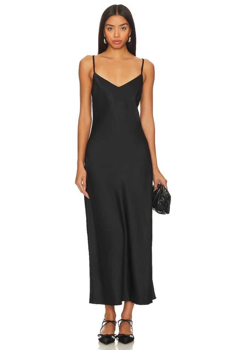 revolve Revolve Satin Slip Dress in Black