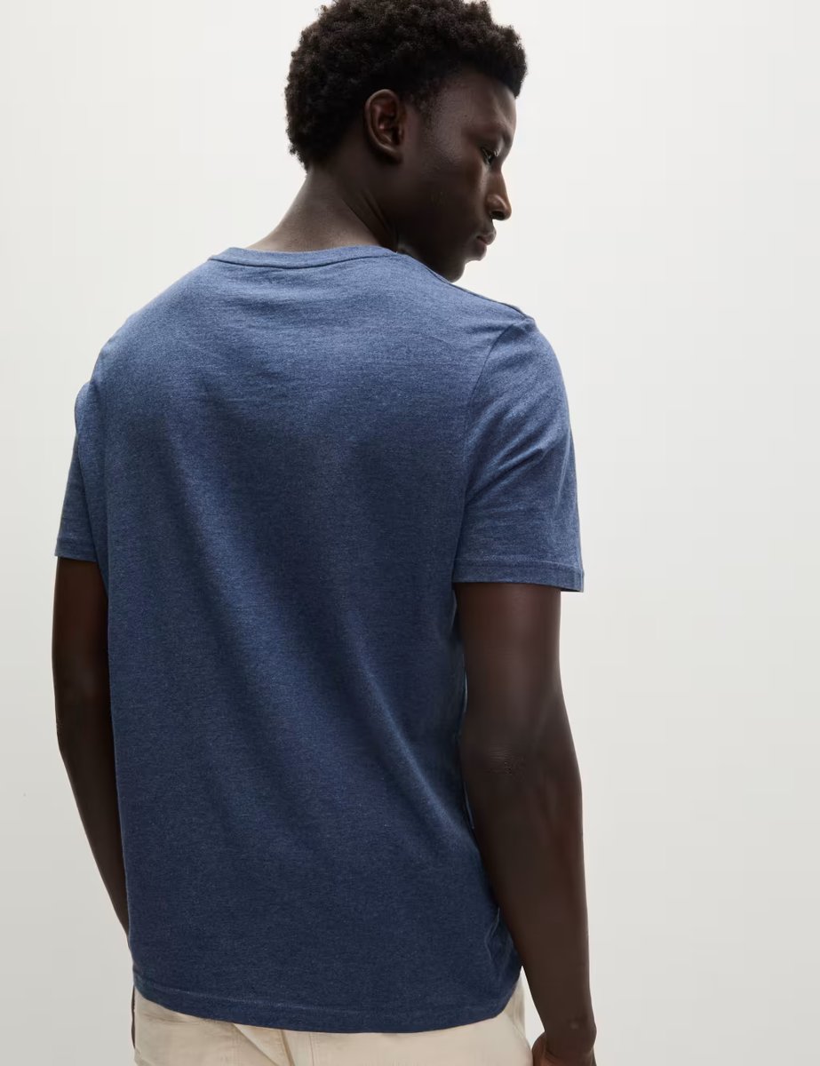 Marks & Spencer M&S 3 Pack Pure Cotton Crew Neck T-Shirts Denim Mix - 4