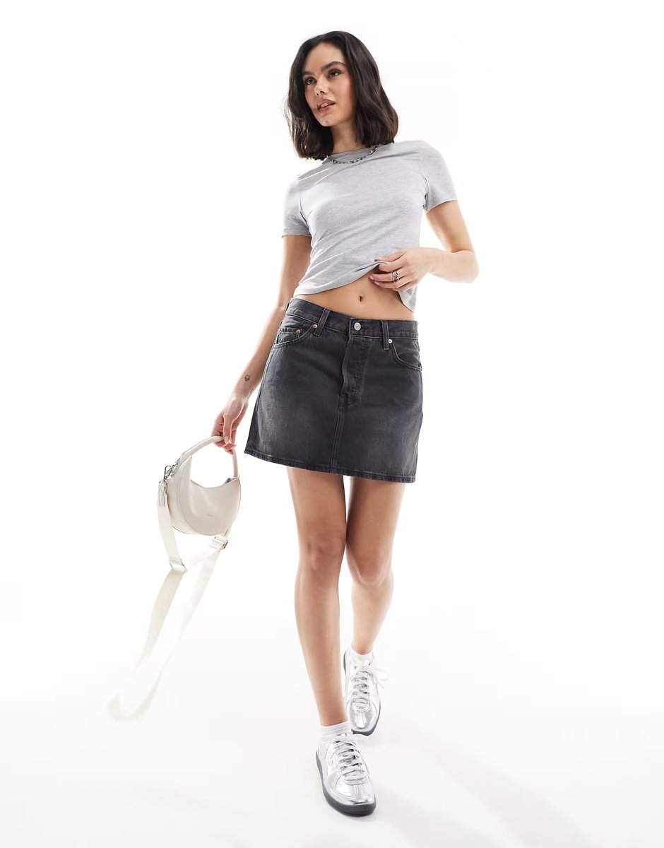 ASOS Levi's icon denim skirt in washed black - 2