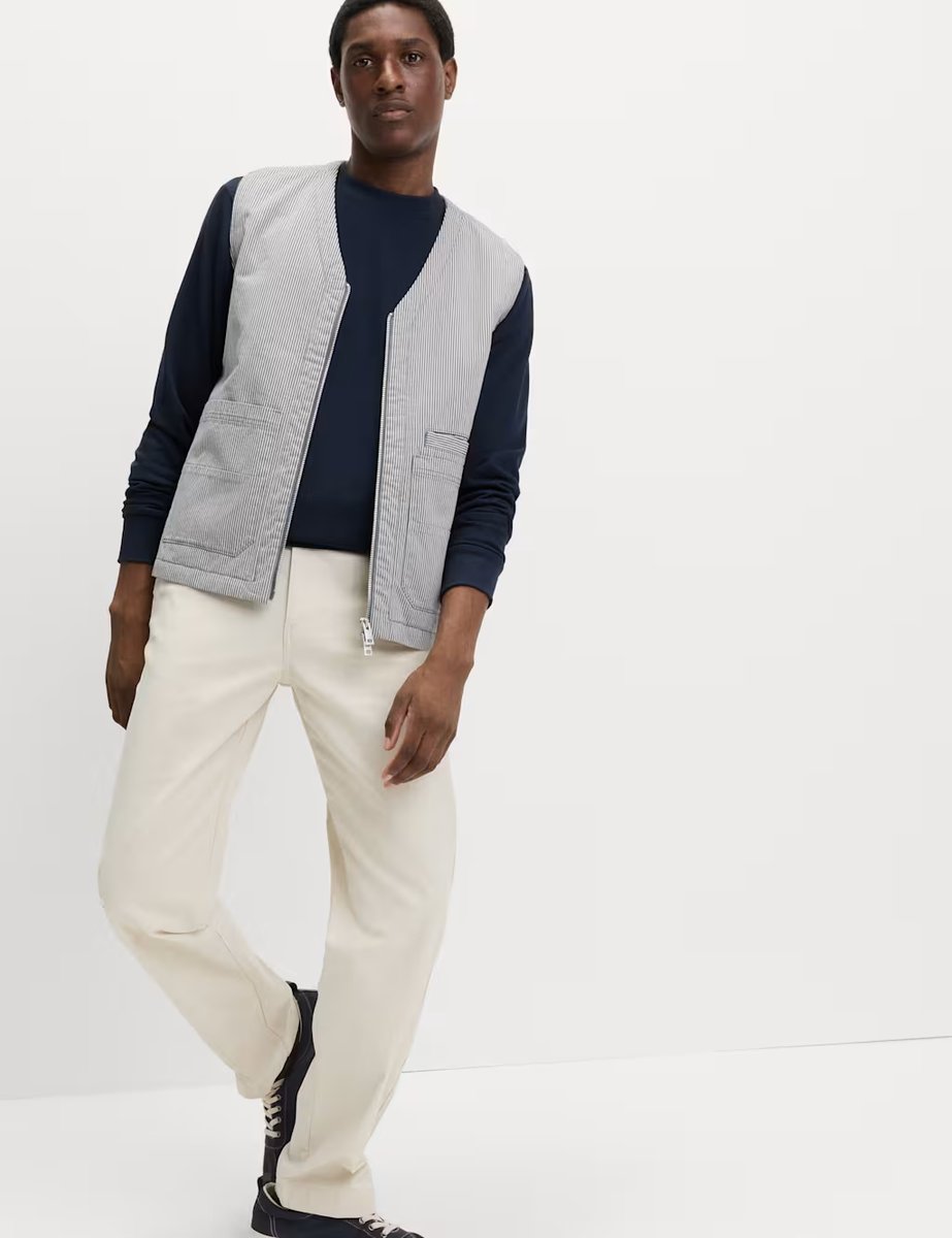 Marks & Spencer M&S Cotton Rich Crew Neck Sweatshirt Navy - 4