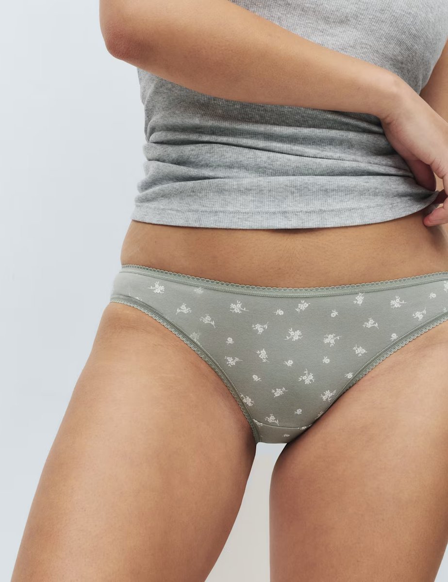 Marks & Spencer M&S 5pk Cotton Lycra™ Printed Bikini Knickers Soft Green - 2