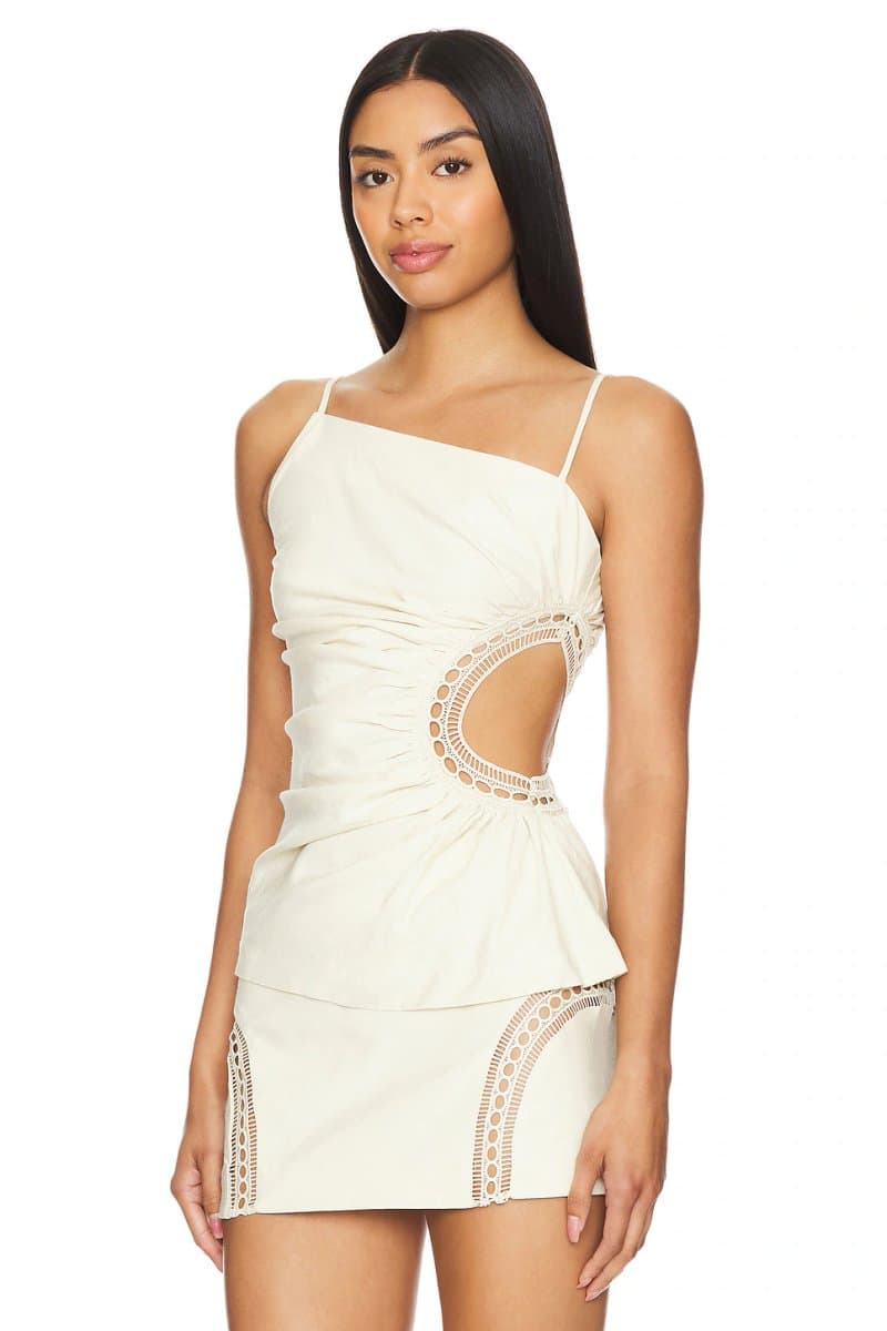 revolve Revolve Camila Coelho One-Shoulder Top in Beige