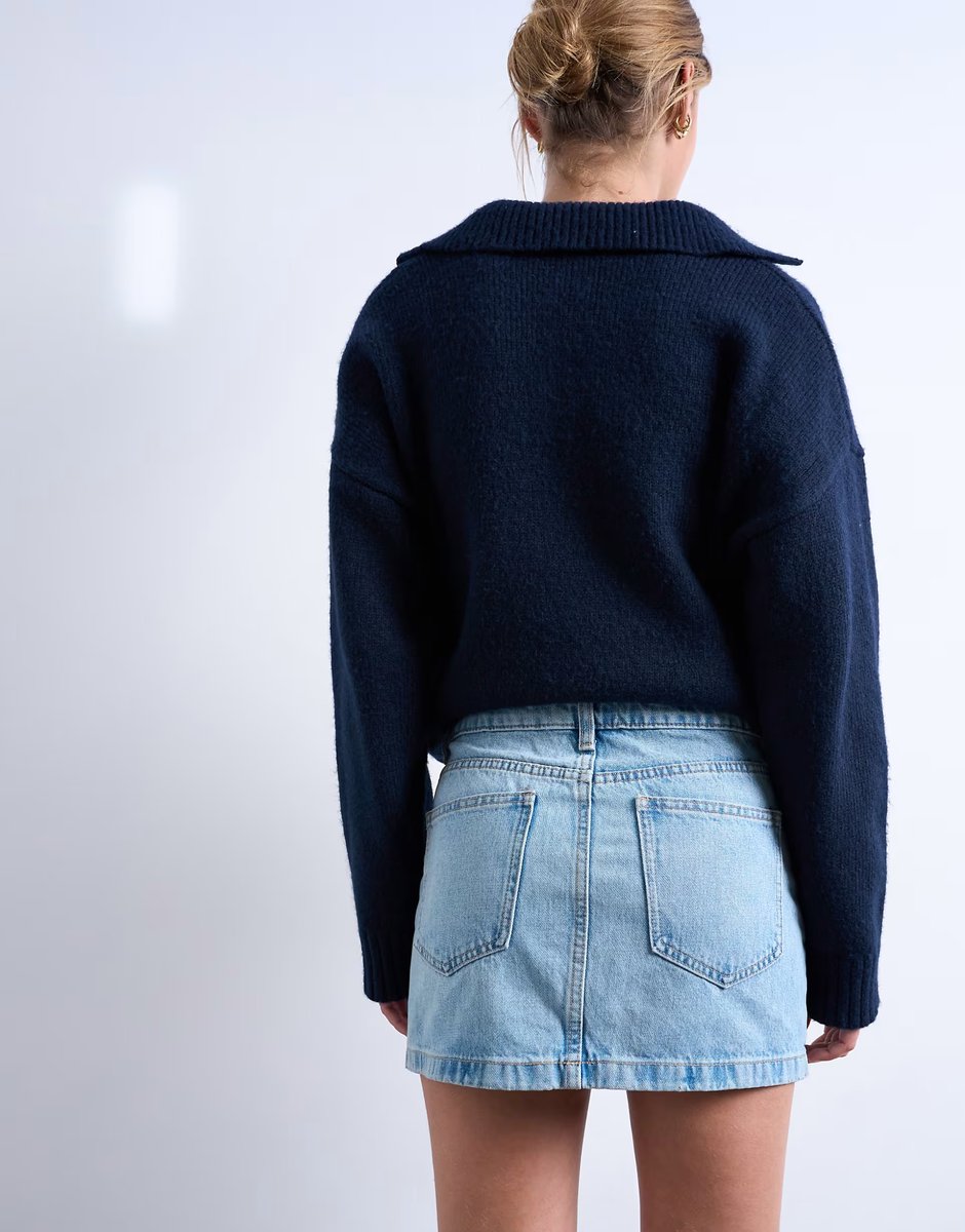 ASOS Topshop denim pelmet mini skirt in bleach - 3