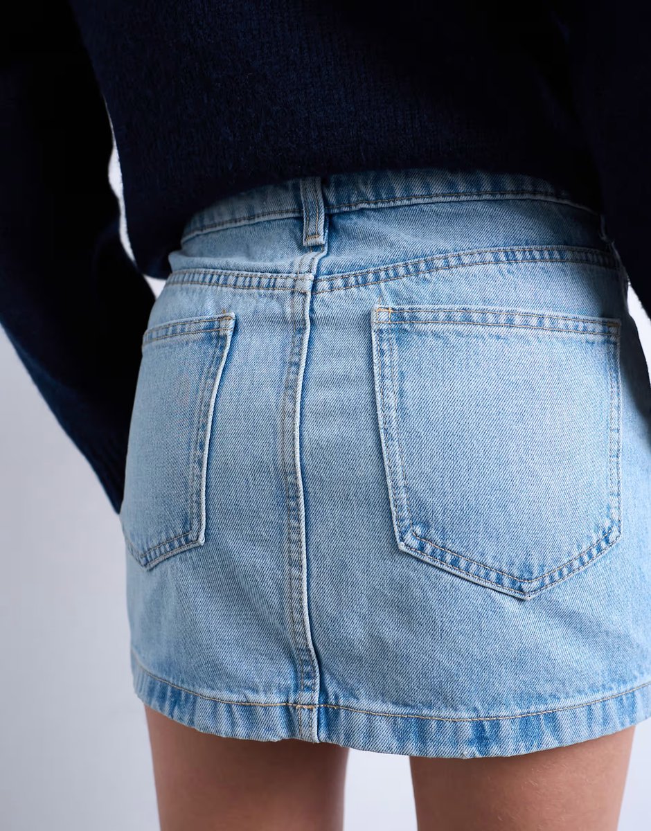 ASOS Topshop denim pelmet mini skirt in bleach - 4