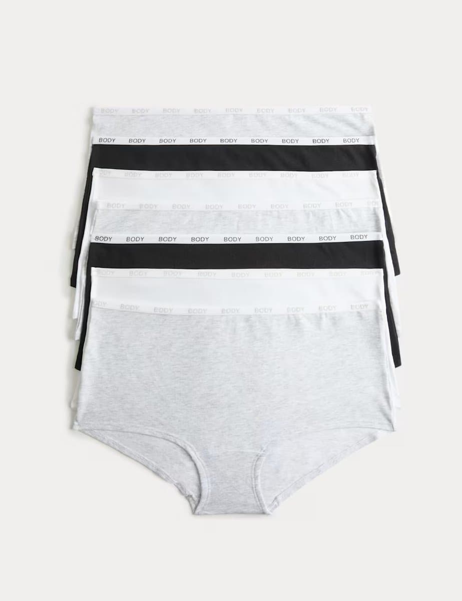 Marks & Spencer M&S High Rise Knicker Shorts Pack in Grey Mix