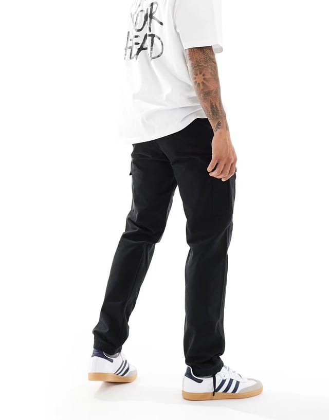 ASOS Jack & Jones loose fit cargo trouser in black - 2