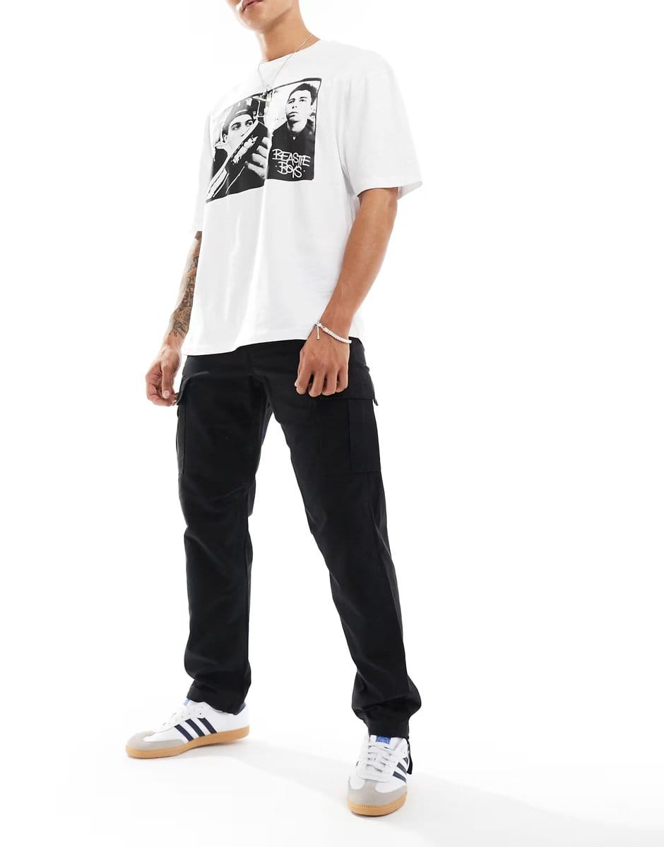 ASOS Jack & Jones loose fit cargo trouser in black - 4
