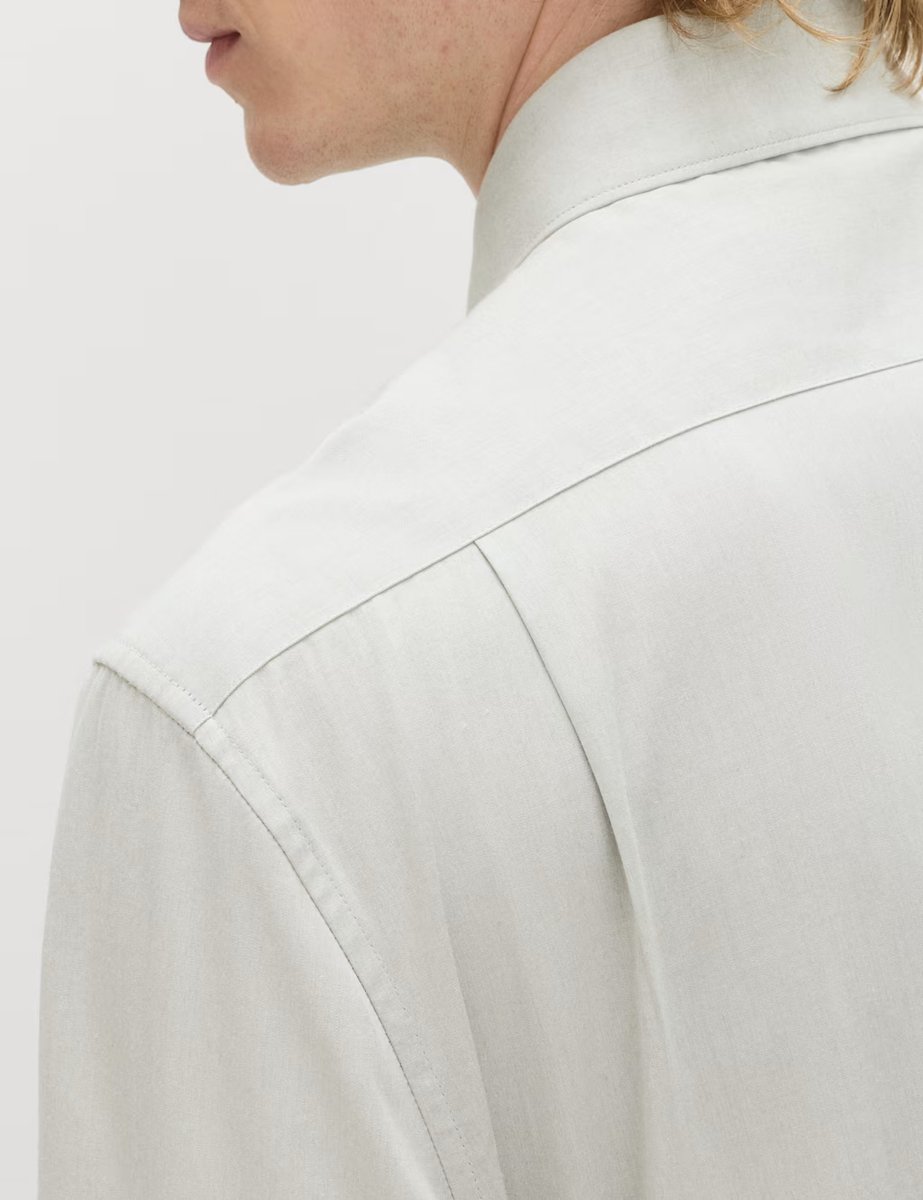 Marks & Spencer M&S Regular Fit Pure Cotton Marl Shirt Green Mix - 4