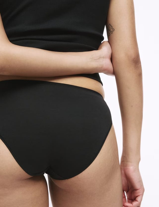 Marks & Spencer M&S 5pk No VPL Cotton Modal Bikini Knickers Black - 2