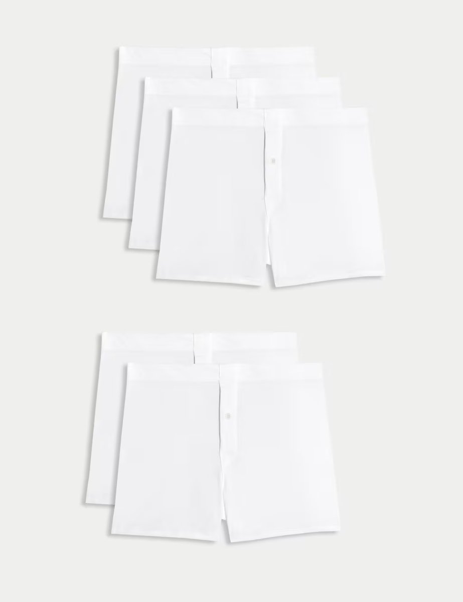 Marks & Spencer M&S 5 Pack Essential Cotton Trunks White - 1