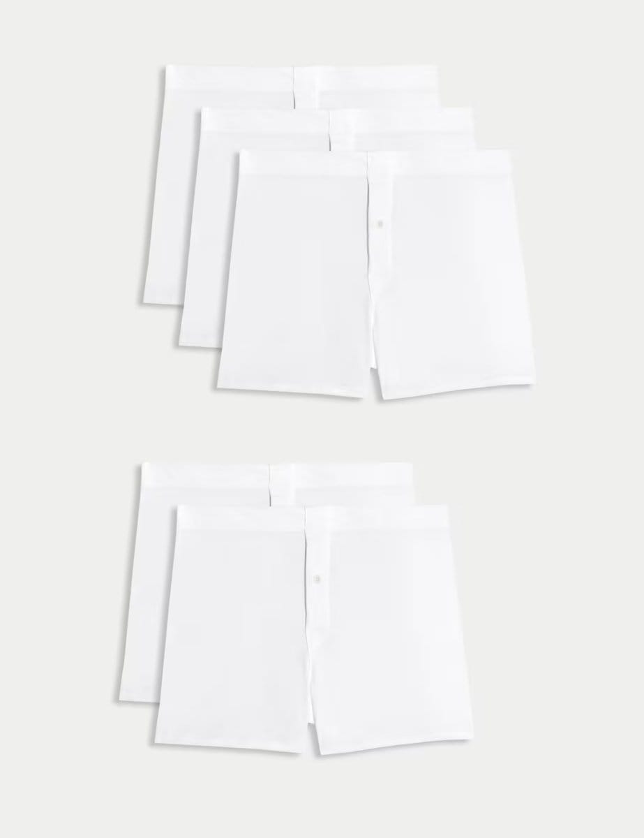 Marks & Spencer M&S 5 Pack Essential Cotton Trunks White - 1
