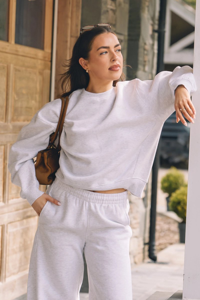 Kaiia Kaiia The Label Seam Detail Oversized Sweatshirt Light Grey Marl - 2