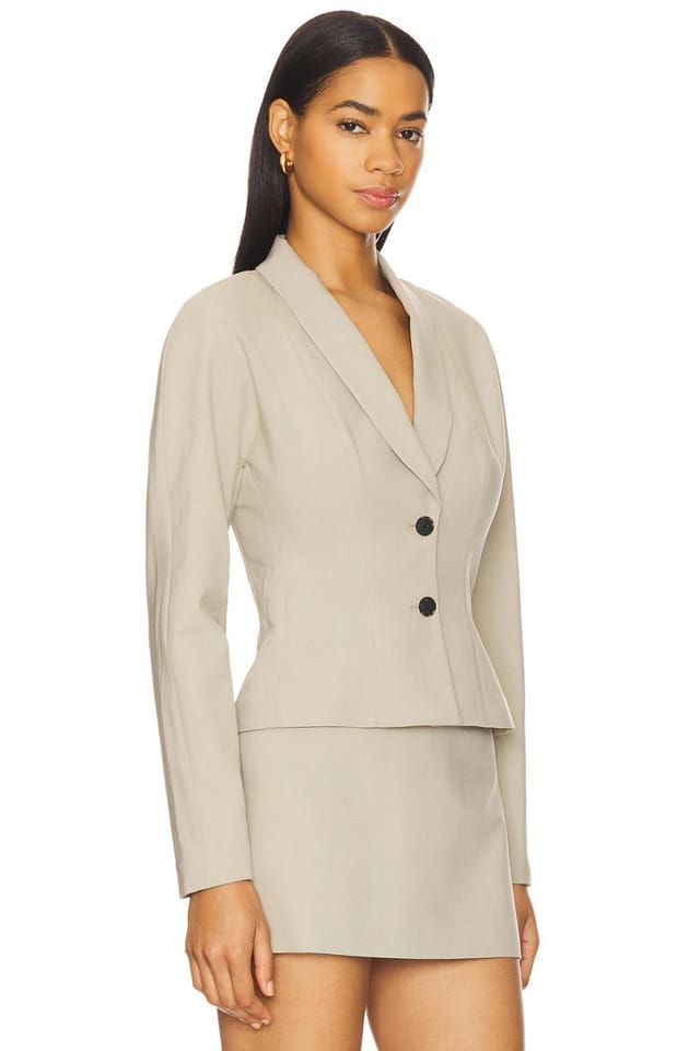 revolve Liah Blazer Top in Khaki - 2