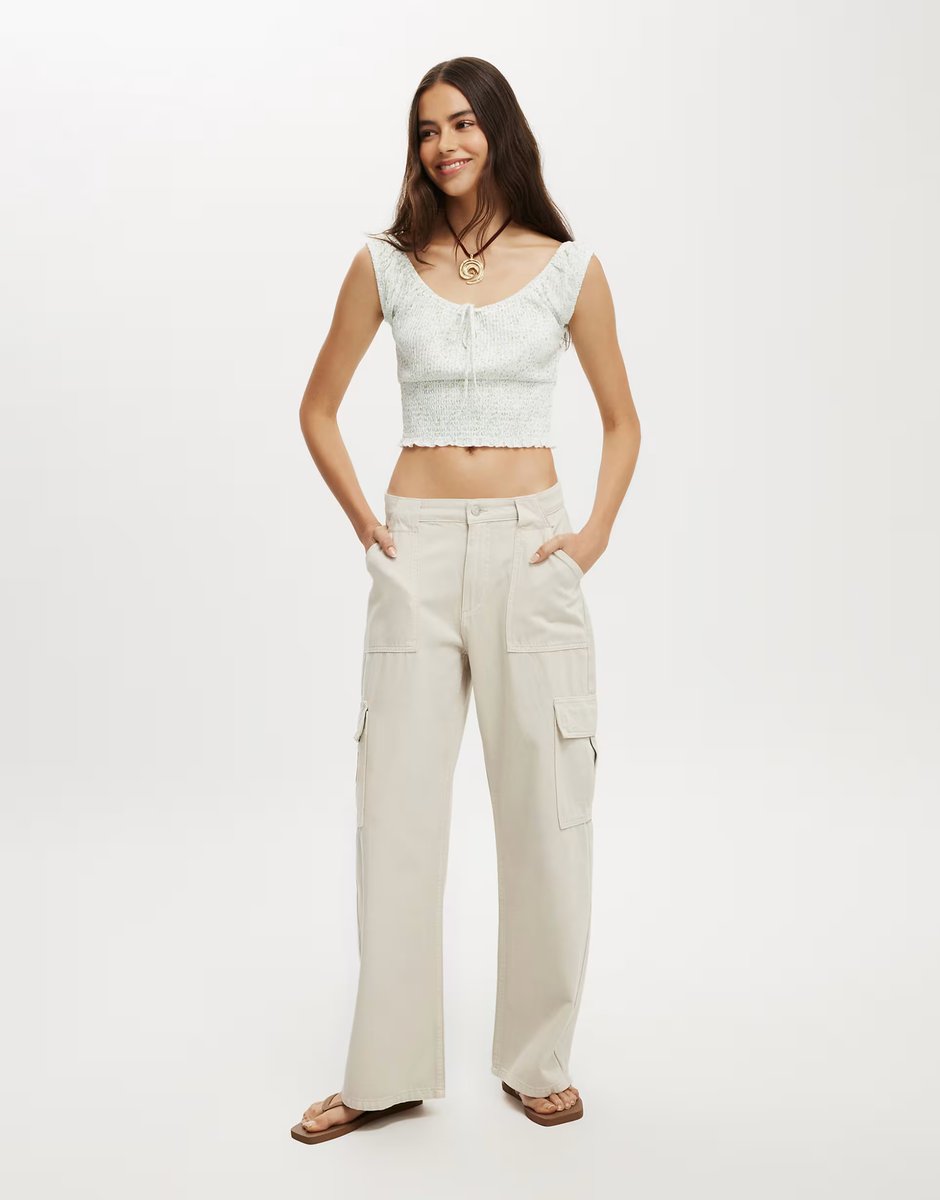 ASOS Cotton On Relaxed cargo jean in soft taupe - 2