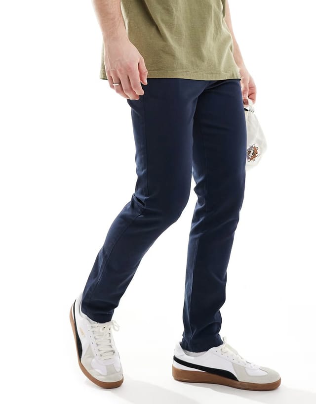 ASOS ASOS DESIGN skinny fit chinos in navy - 3