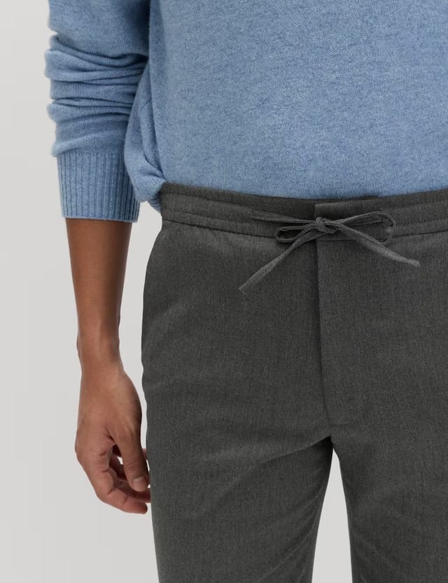 Marks & Spencer M&S Tapered Fit Elasticated Trousers Charcoal - 2