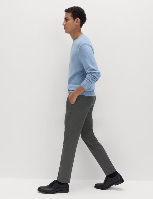 Marks & Spencer M&S Tapered Fit Elasticated Trousers Charcoal - 3