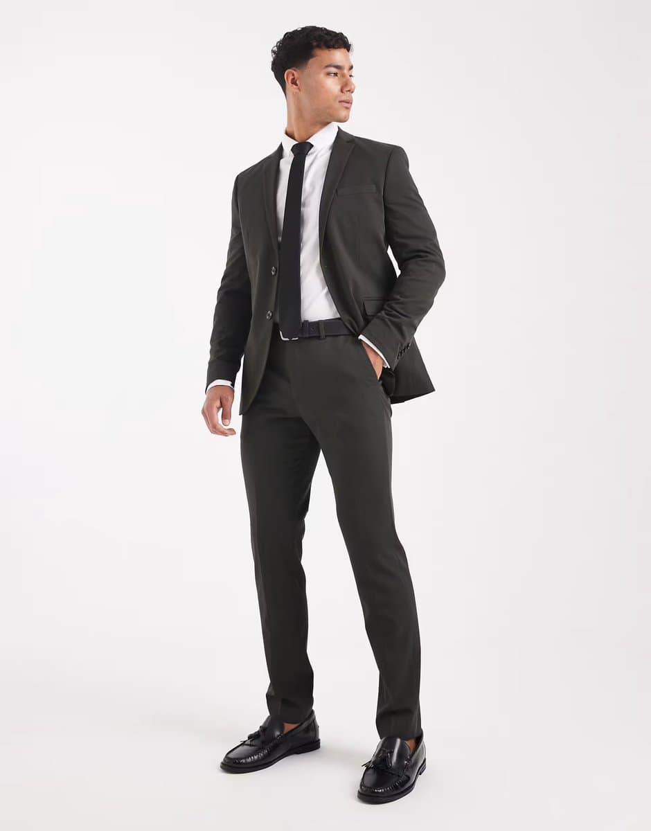 ASOS Jack & Jones super slim suit trouser in dark green