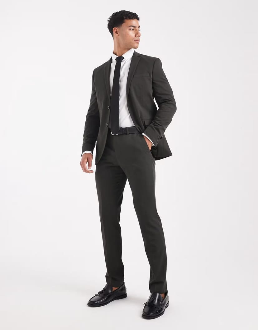ASOS Jack & Jones super slim suit trouser in dark green - 1