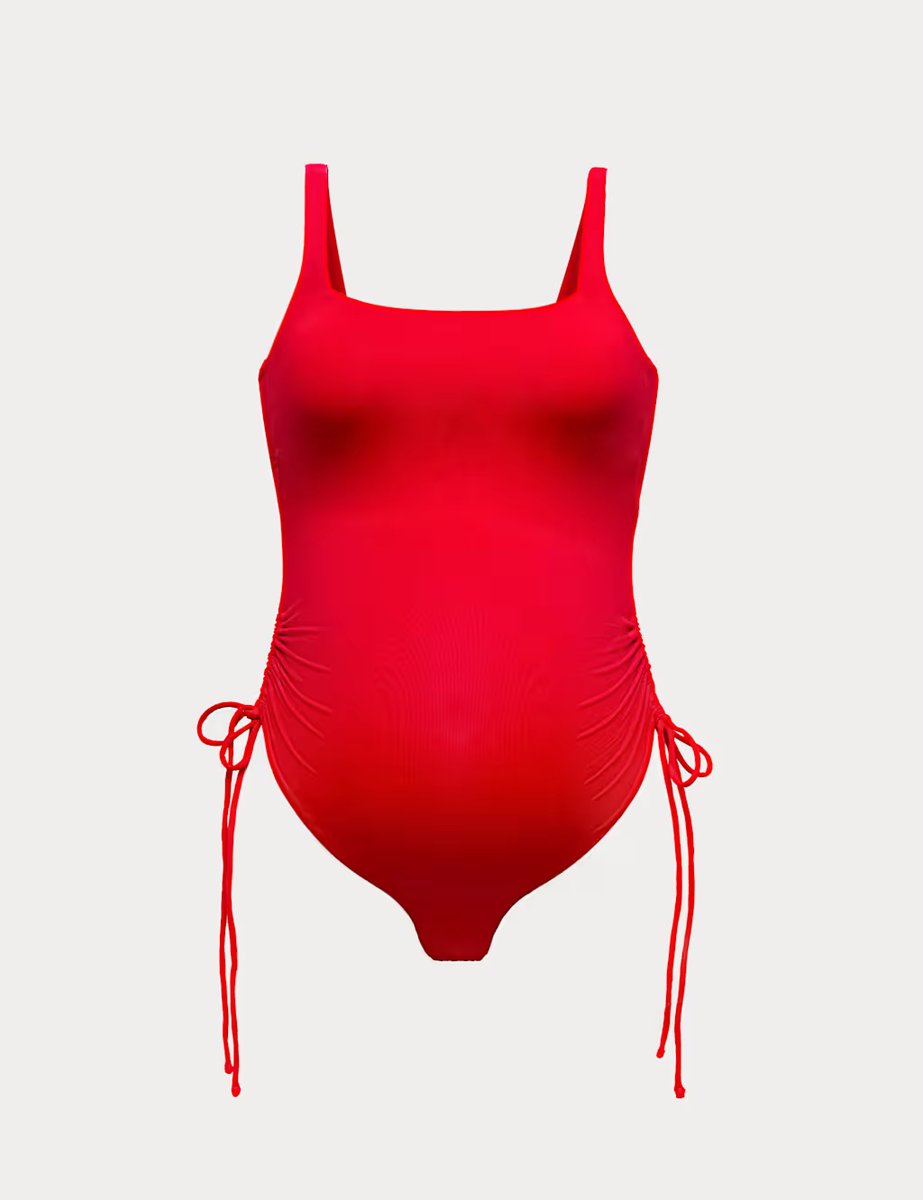 Marks & Spencer M&S Maternity Drawstring Square Neck Swimsuit Lacquer Red - 2