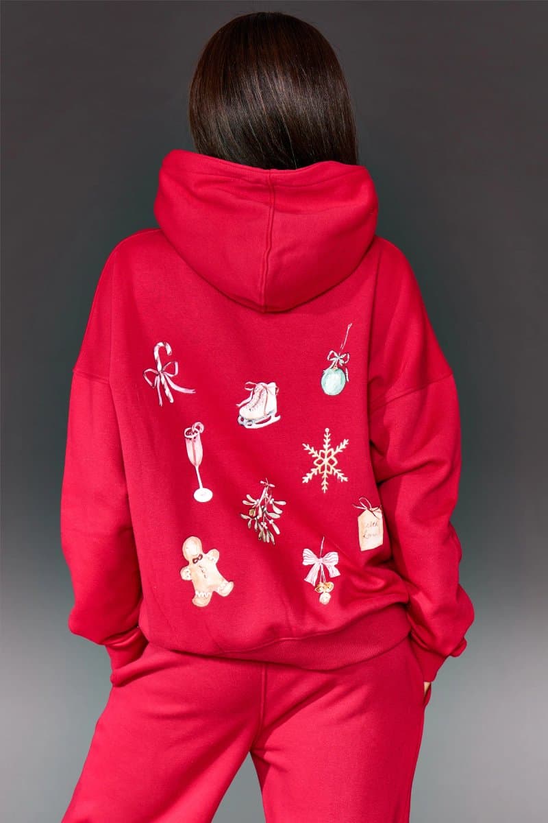 Kaiia Kaiia Christmas Icon Oversized Hoodie Red