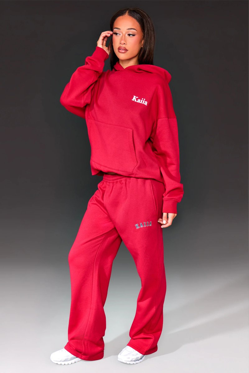 Kaiia Kaiia Christmas Icon Oversized Hoodie Red - 4