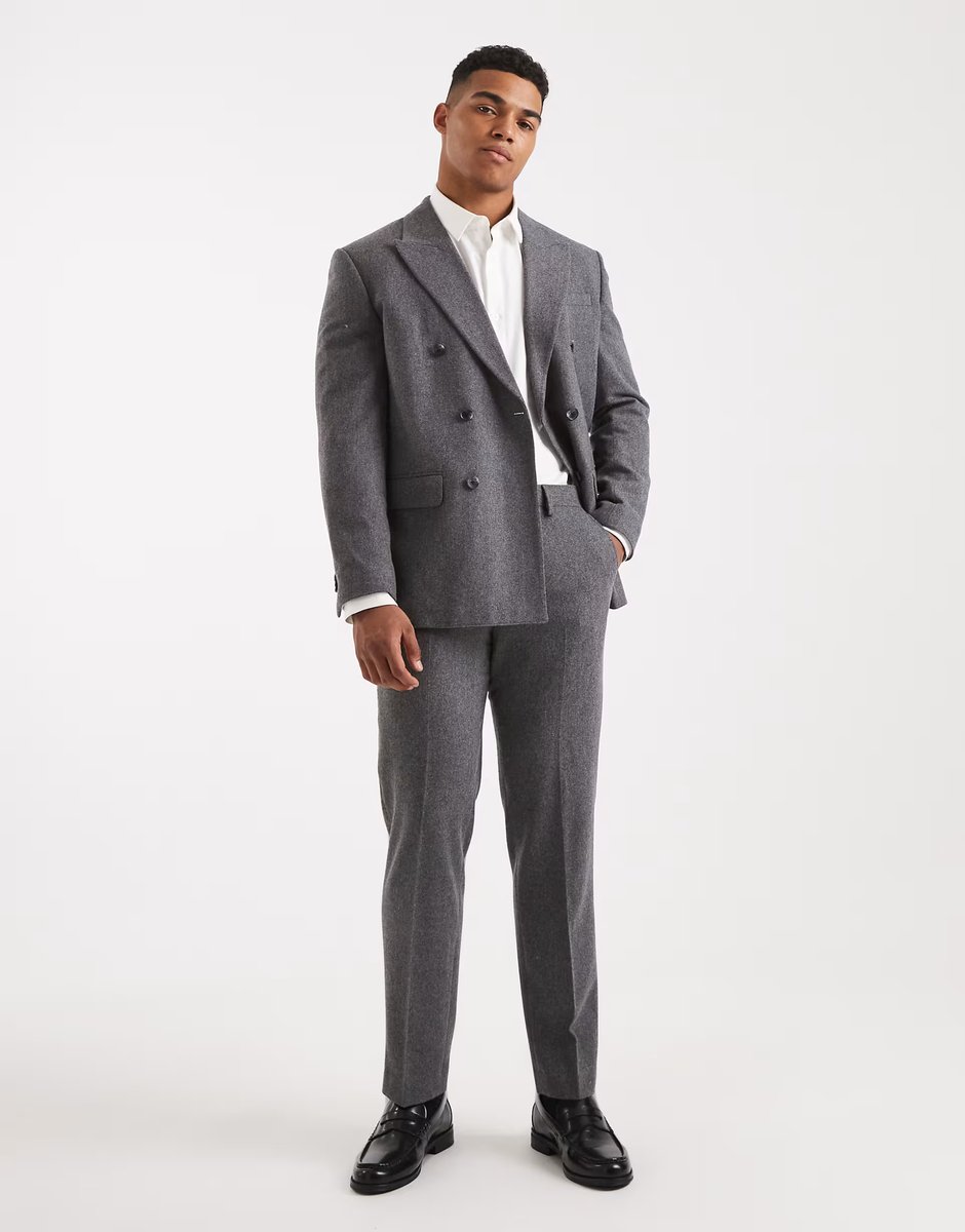 ASOS Jack & Jones Premium relaxed wool suit bottoms in grey - 2