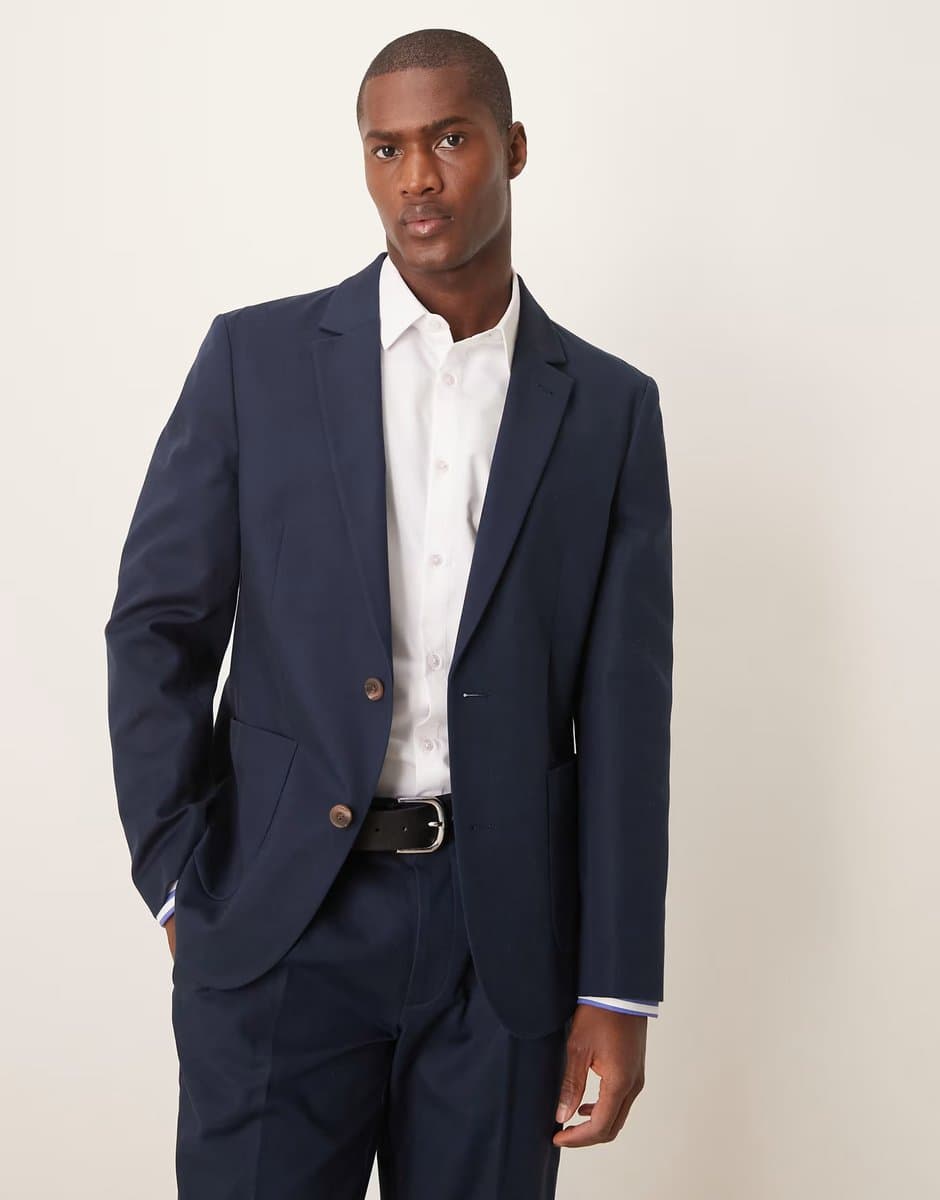 ASOS ASOS DESIGN Navy Slim Suit Jacket