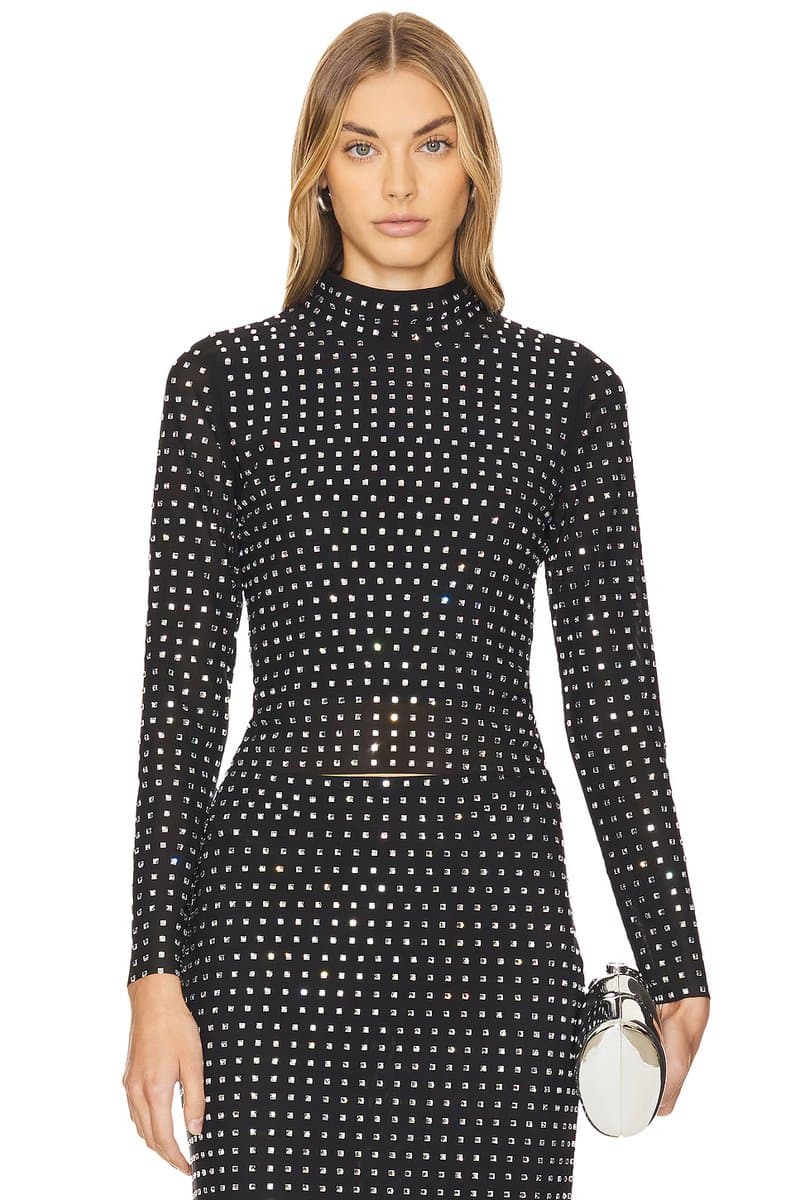 revolve Revolve Steve Madden Embellished Melvina Top in Black Onyx