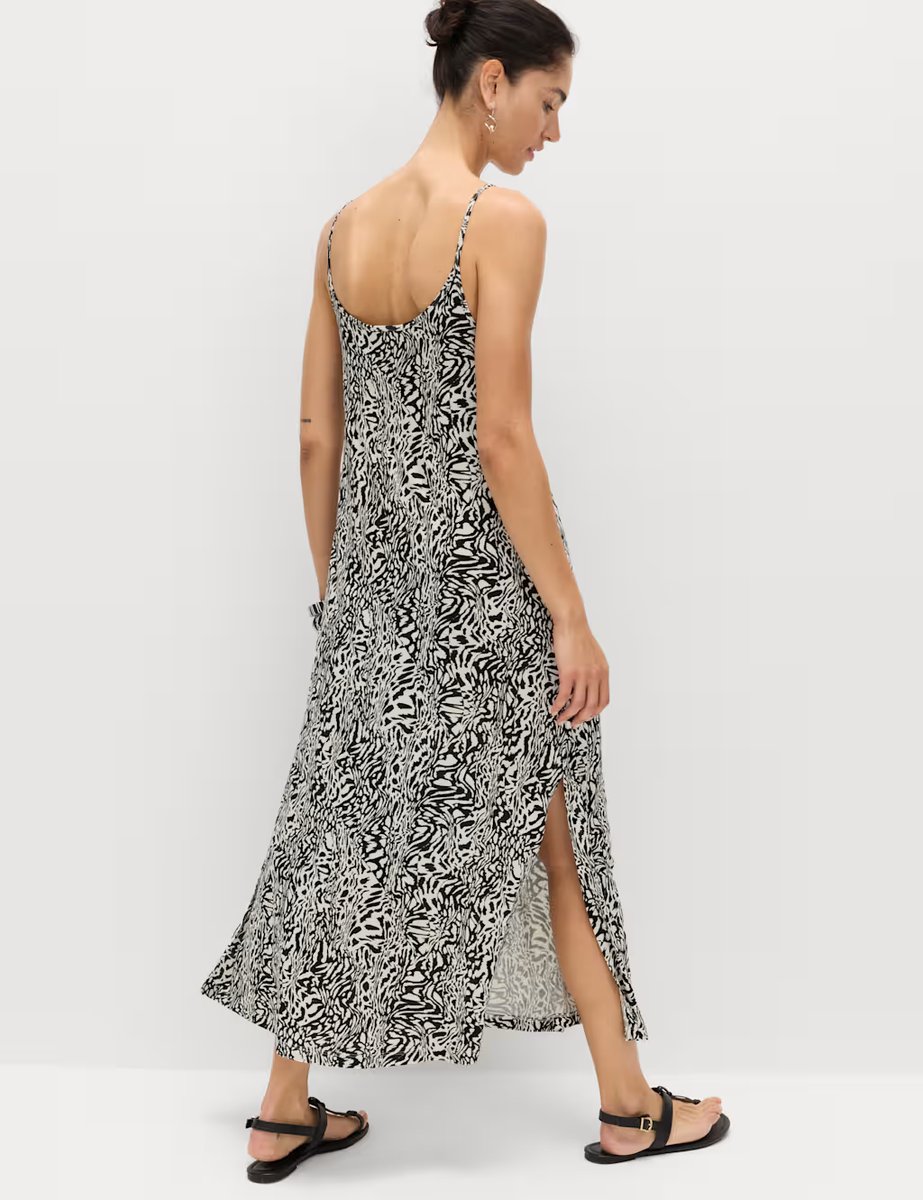 Marks & Spencer M&S Printed Jersey Midaxi Beach Dress Black Mix - 3