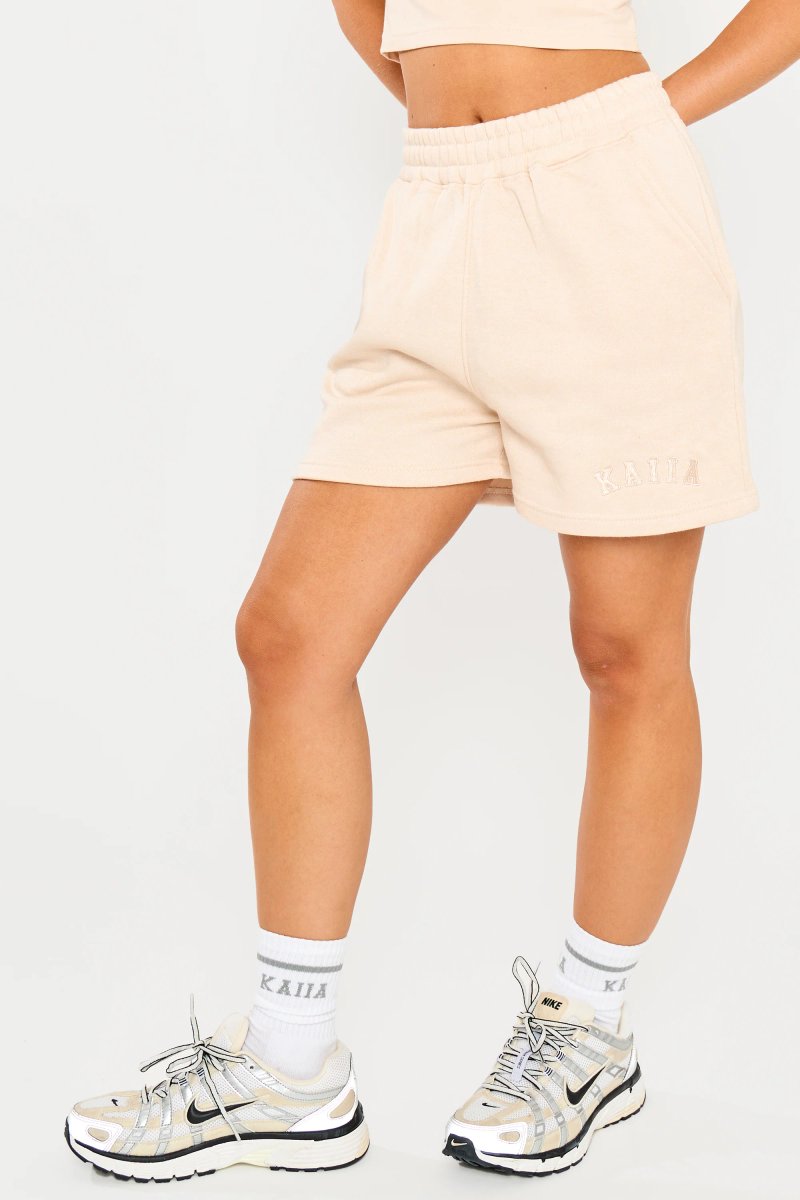 Kaiia Kaiia Logo Sweat Shorts Cream - 2
