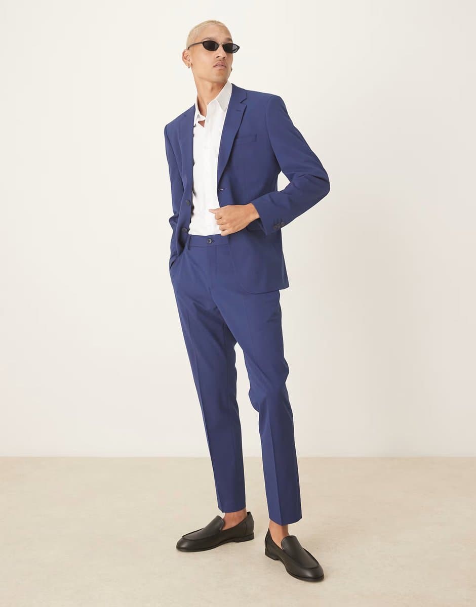 ASOS Selected slim suit trouser in dark blue