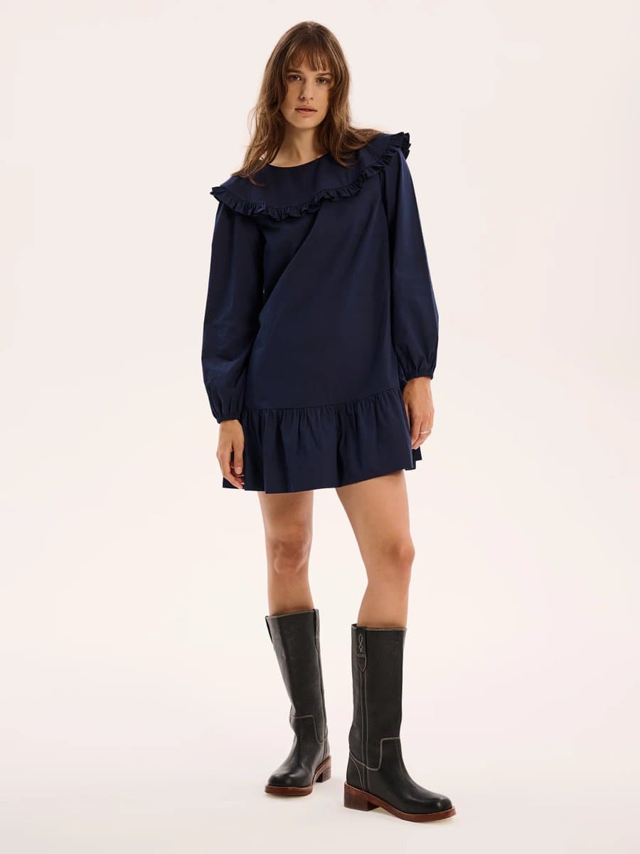 OMNES Emili Mini Dress in Navy