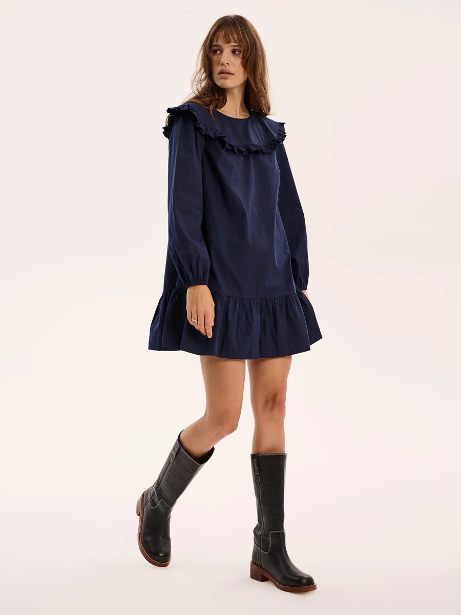 OMNES Emili Mini Dress in Navy - 2