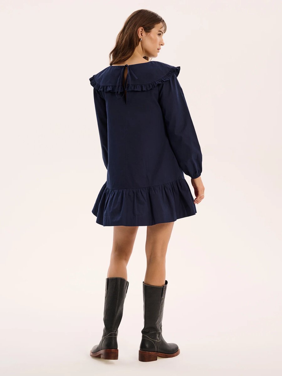 OMNES Emili Mini Dress in Navy - 3