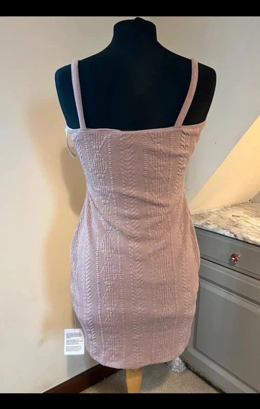 ASOS ASOS Blush Pink Soft Knitted Midi Summer Spring Dress Size L 12 New With Tag
