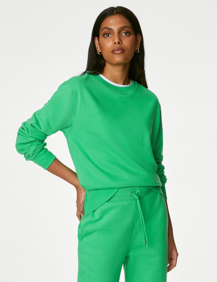 Marks & Spencer M&S Cotton Rich Sweatshirt Acid Green - 3