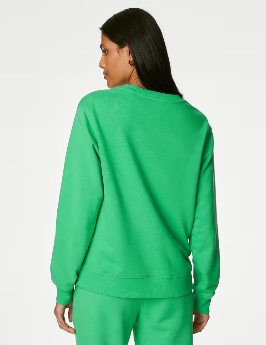 Marks & Spencer M&S Cotton Rich Sweatshirt Acid Green - 4