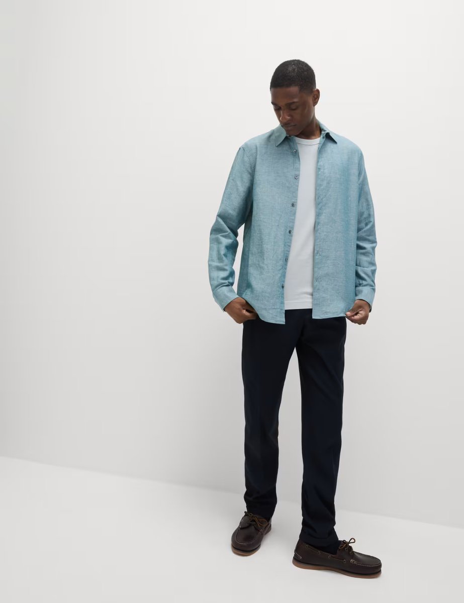 Marks & Spencer M&S Linen Blend Shirt Evergreen - 2