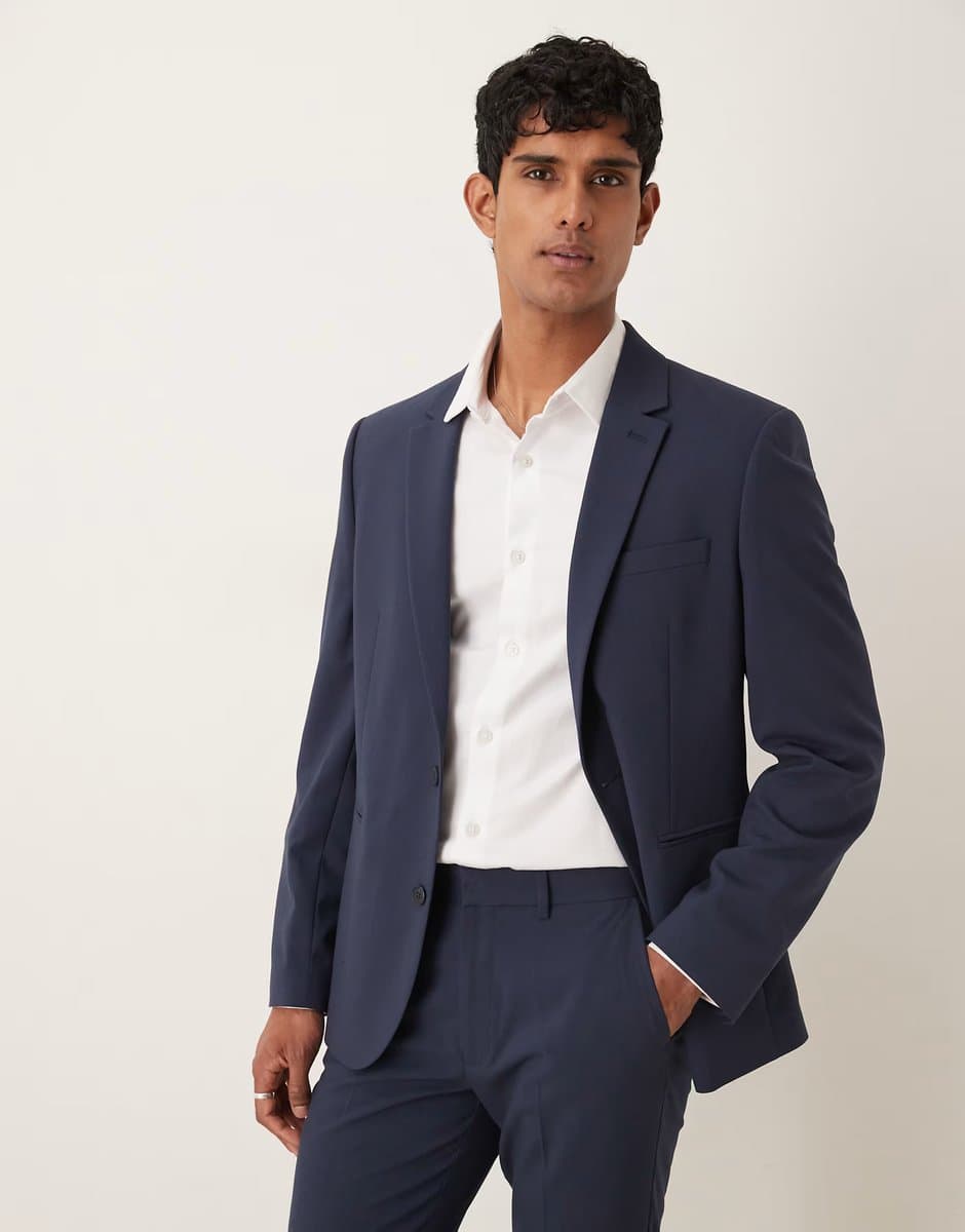 ASOS ASOS DESIGN slim suit jacket in navy