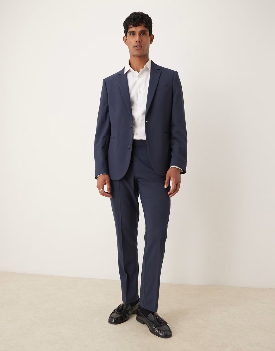 ASOS ASOS DESIGN slim suit jacket in navy - 2