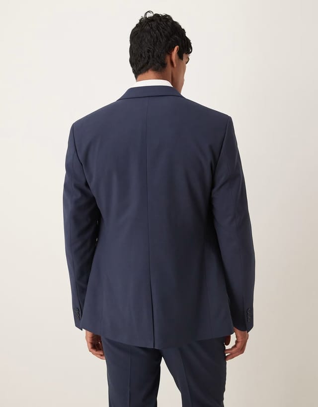 ASOS ASOS DESIGN slim suit jacket in navy - 3