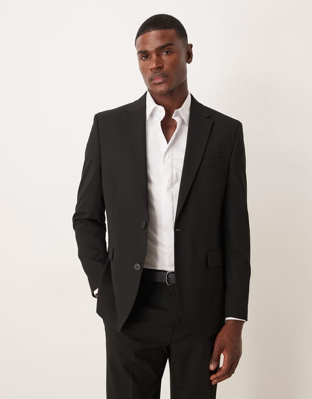 ASOS ASOS DESIGN regular suit jacket in black - 2