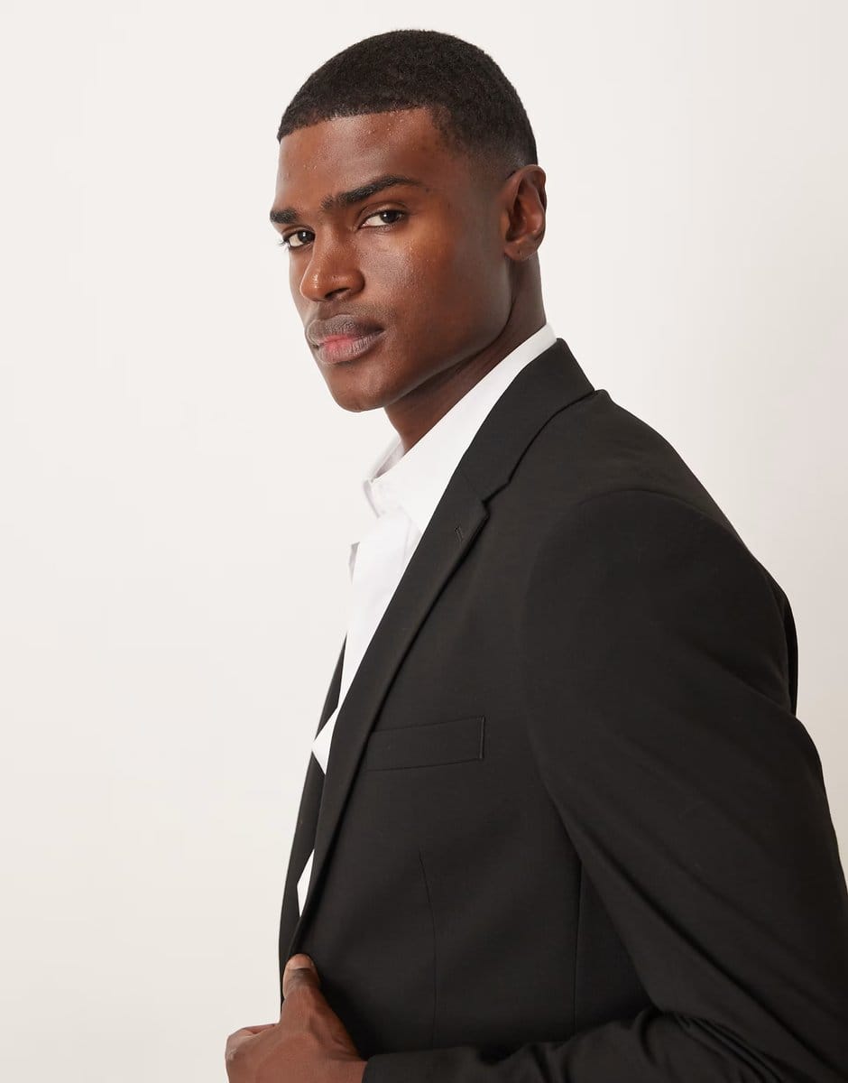 ASOS ASOS DESIGN regular suit jacket in black - 4
