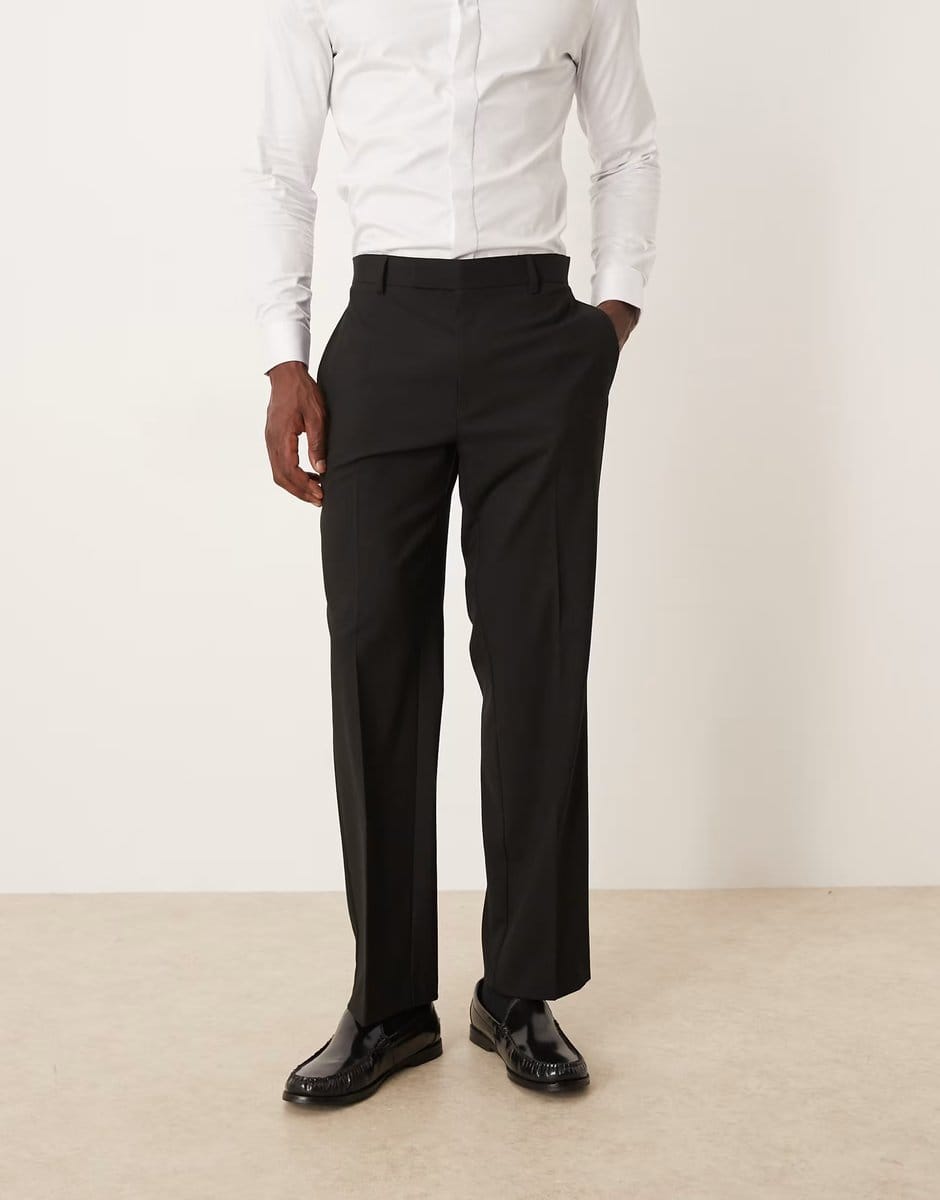 ASOS ASOS DESIGN straight suit trousers in black - 4