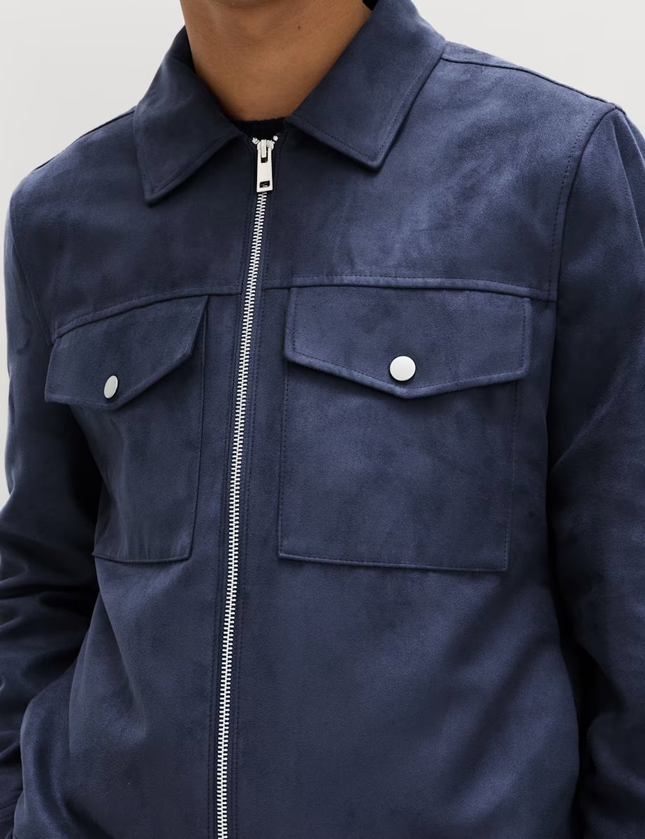 Marks & Spencer M&S Faux Suede Trucker Indigo - 3