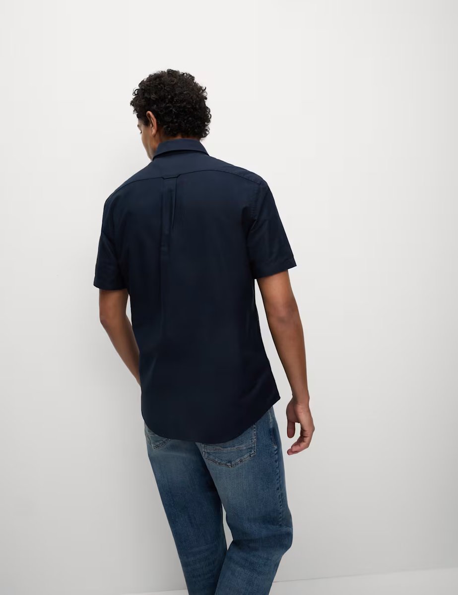 Marks & Spencer M&S Ultimate 2 Pack Short Sleeve Oxford Shirts Navy Mix - 3