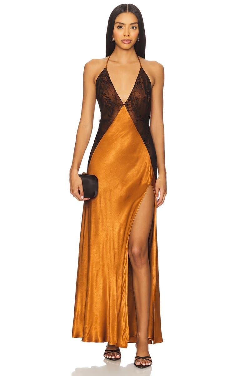 revolve Estrella Halter Maxi Dress