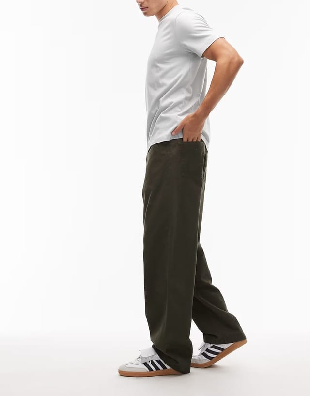 ASOS Carhartt WIP landon loose tapered trousers in khaki - 3