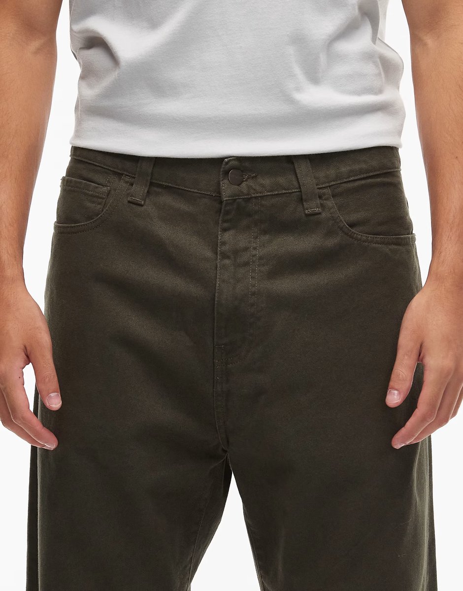 ASOS Carhartt WIP landon loose tapered trousers in khaki - 4